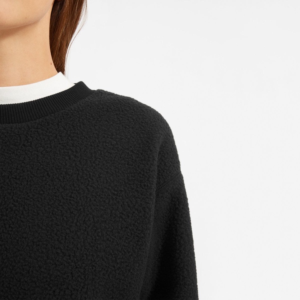 Everlane Renew Fleece Black Sweatshirt